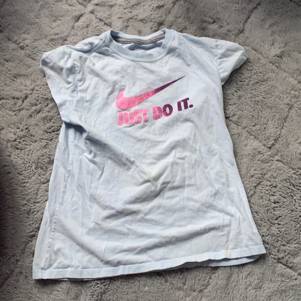 Light blue just do it Nike T-shirt.